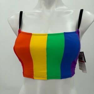 Salt + Cove Orange Yellow Sleeveless Crop Tank Top